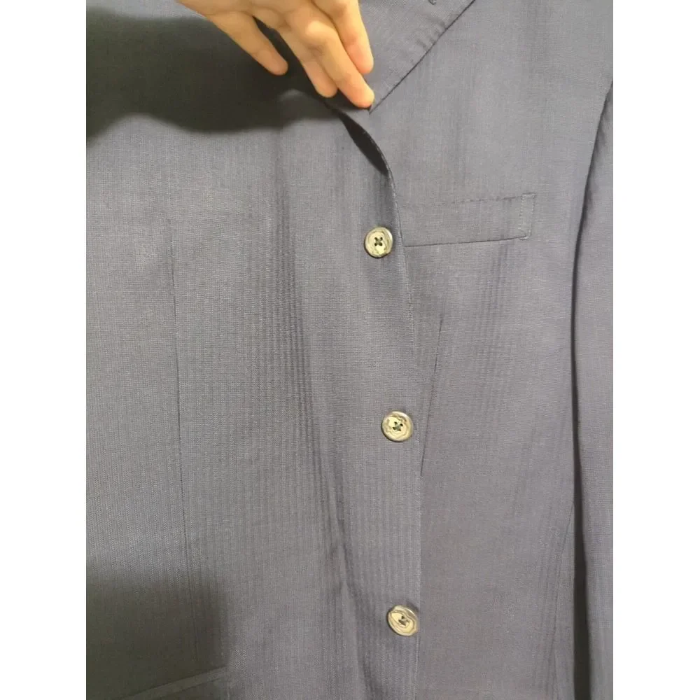 Polo Ralph Lauren Navy Blue Pinstripe Blazer 42L Virgin Wool Made in Italy 3-Btn